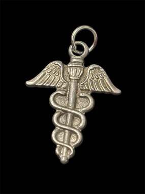 Vtg Sterling Silver Medical Caduceus Charm 925 AMA